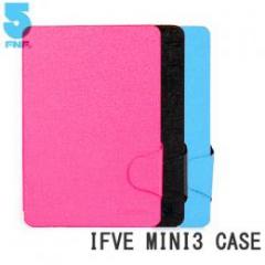 FNF ifive mini3/mini3 retina専用スタンド式可能レザーケース ピンク