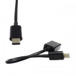 USB3.0変換ショートケーブル/USBメス→microUSBオス ブラック