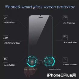 iPhoneに「戻るボタン」を追加できるタッチ箇所追加保護ガラス  iPhone6Plus用 Smart Glass Screen Protector