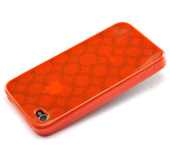 iPhone4ケース シリコンバブルジャケットオレンジ