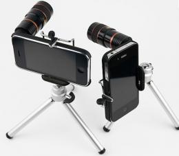 iPhone4カメラ専用アクセサリー 望遠レンズキット ブラック