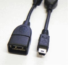 USB変換ショートケーブル/USBメス→MINIUSBオス