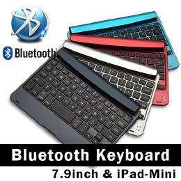 7.9インチ、iPad mini、Androidタブレットに最適、差し込み型Bluetoothキーボード レッド