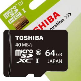Toshiba 東芝 microSDXC 64GB UHS-I 超高速40MB/s マイクロSD パッケージ品