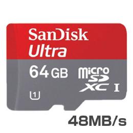 SanDisk Ultra UHS-I 48MB/s microSDXC UHS-I カード 64GB 超高速クラス10 ハイスピードモデル